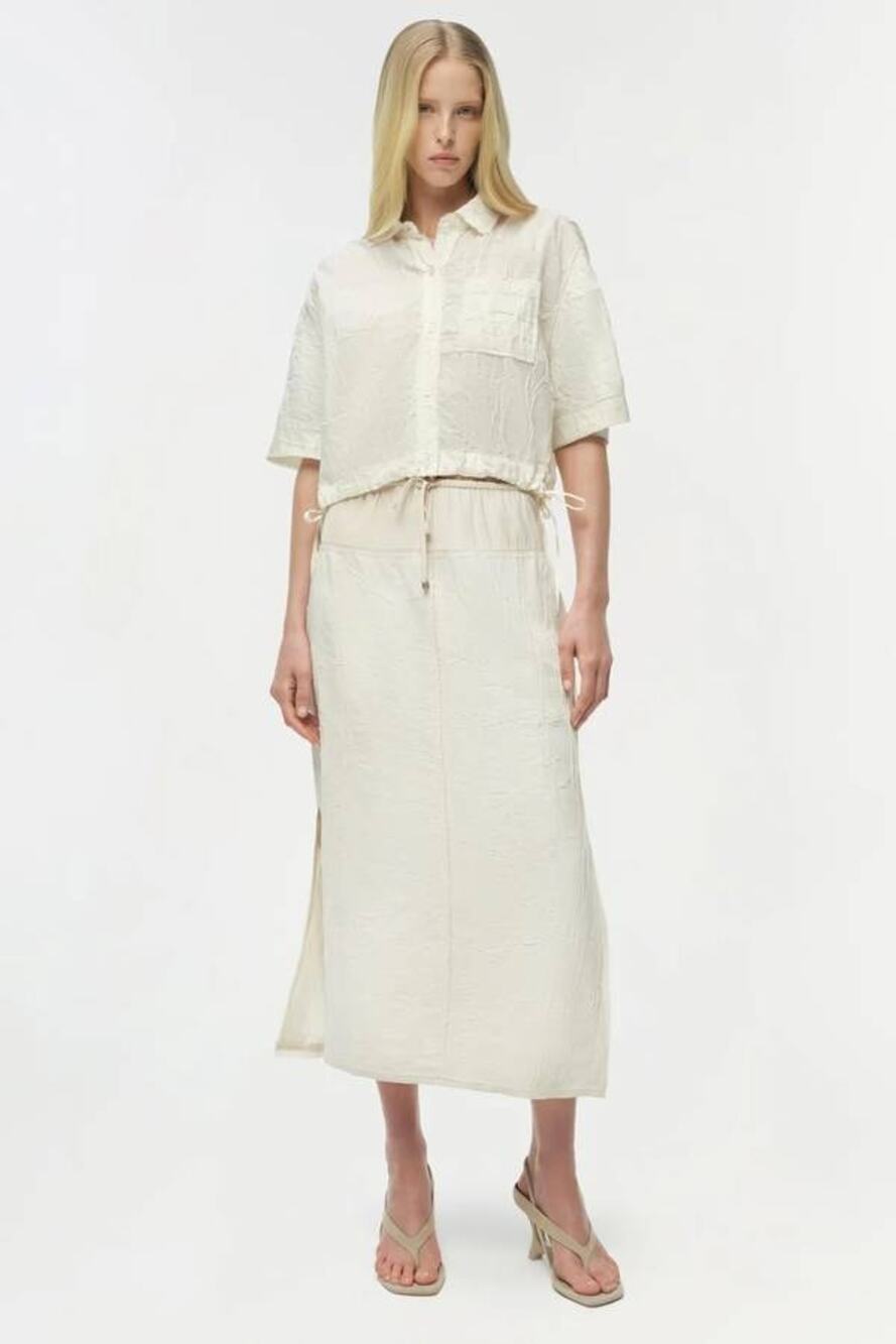 Simkhai The Huxen Midi Skirt in White Multi S